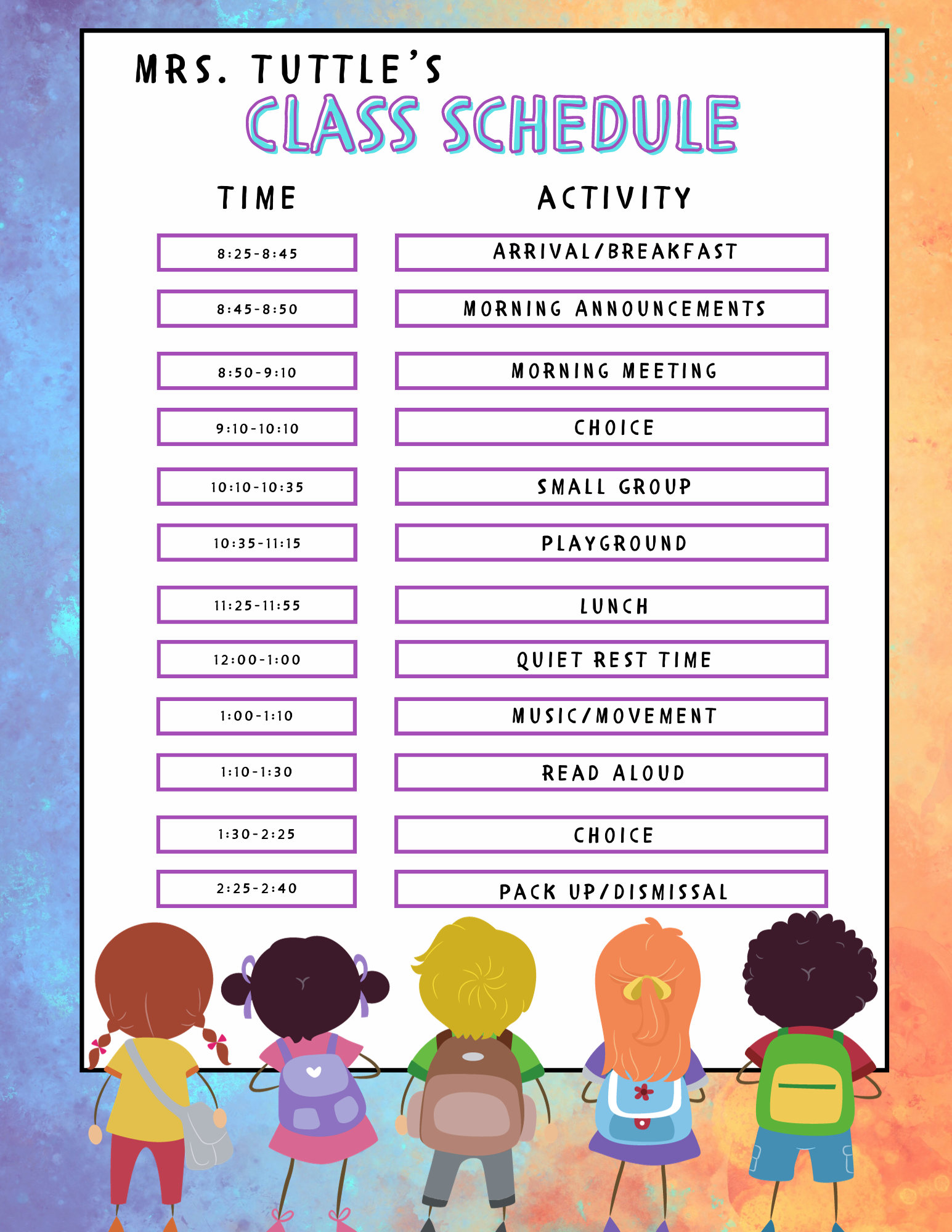 Daily Schedule