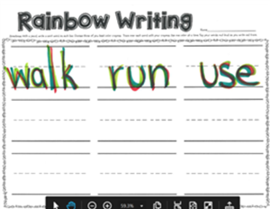 rainbow writing 
